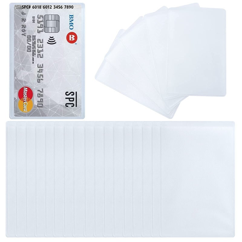 BronaGrand 100pcs Transparent Vertical ID Credit Card Holder Business Card Protector Sleeves - Image 1
